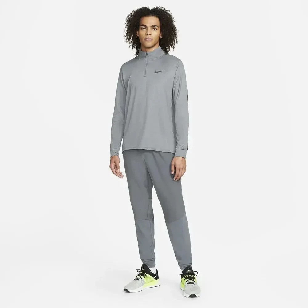 NEW Nike Nike Pro Dri-FIT 1/4-Zip Hyper Dry Training Pullover Gray Mens Size XL